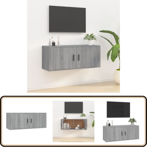 Meuble TV mural Sonoma gris 100x34,5x40 cm - Meuble Tv Mural - Meuble Tv Moderne - Meuble Tv Suspendu - Étagère Murale - Rangement Tv