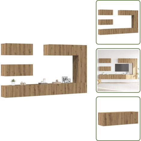 Meuble tv mural - vidaXL Ensemble de meuble TV mural 7 pcs chêne artisanal - Meuble tv chêne