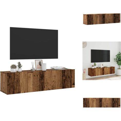 Meuble TV mural vieux bois 120x30x30 cm bois d'ingénierie - Meuble TV - Meubles TV - Support TV - Meuble HiFi