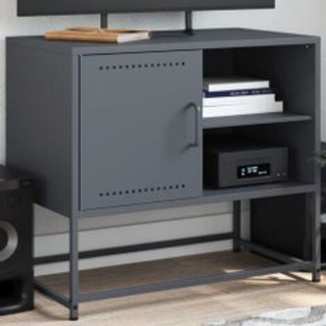 Meuble TV noir 100,5x39x60,5 acier