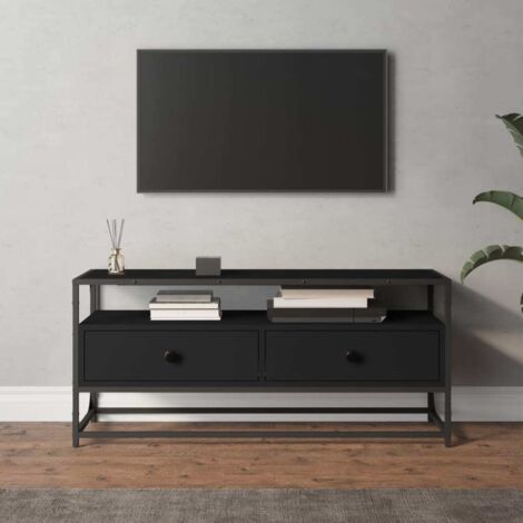 Meuble TV noir 100x35x45 cm bois d'ingénierie vidaXL