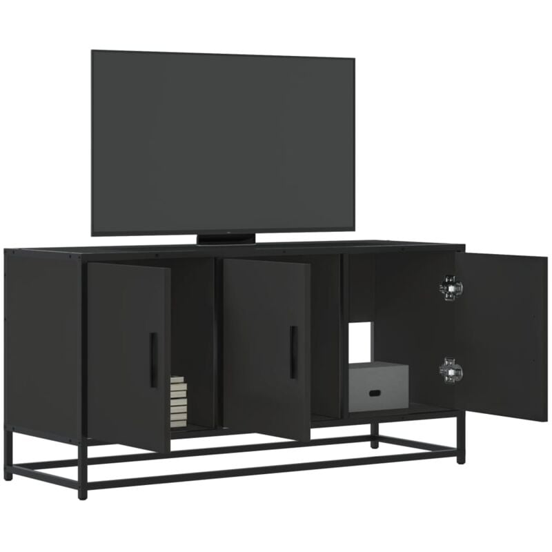 Vidaxl - Meuble tv noir 100x35x50 cm bois d'ingénierie et métal