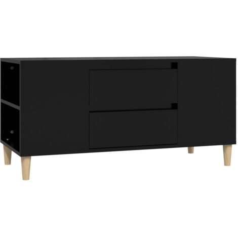 Meuble TV Noir 102x44,5x50 Bois d'ingénierie