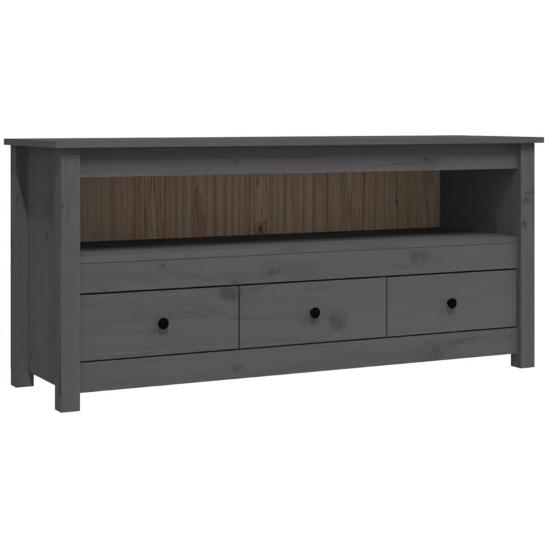 Vidaxl - Meuble tv Gris 114x35x52 cm Bois de pin massif