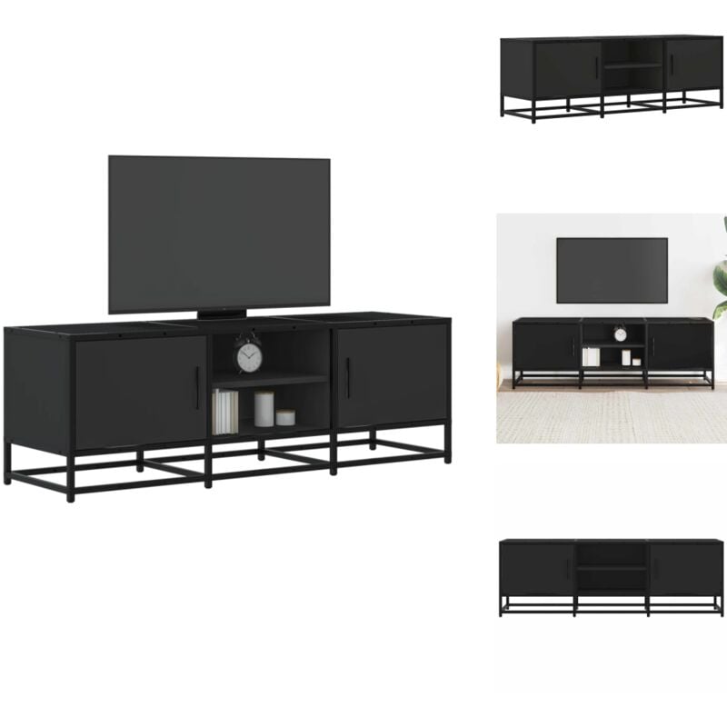 Vidaxl - Meuble tv noir 120x35x41 cm bois d'ingénierie et métal - Meuble tv - Meubles tv - Banc tv - Buffet tv
