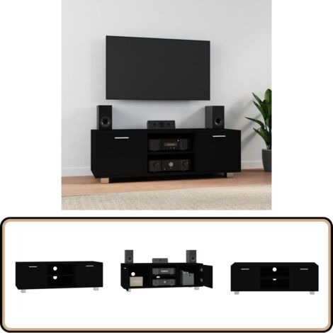 Meuble TV Noir 120x40,5x35 cm Bois d'ingénierie - Meubles Tv - Meuble Tv Moderne - Meuble Tv Design - Support Tv - Unité Tv