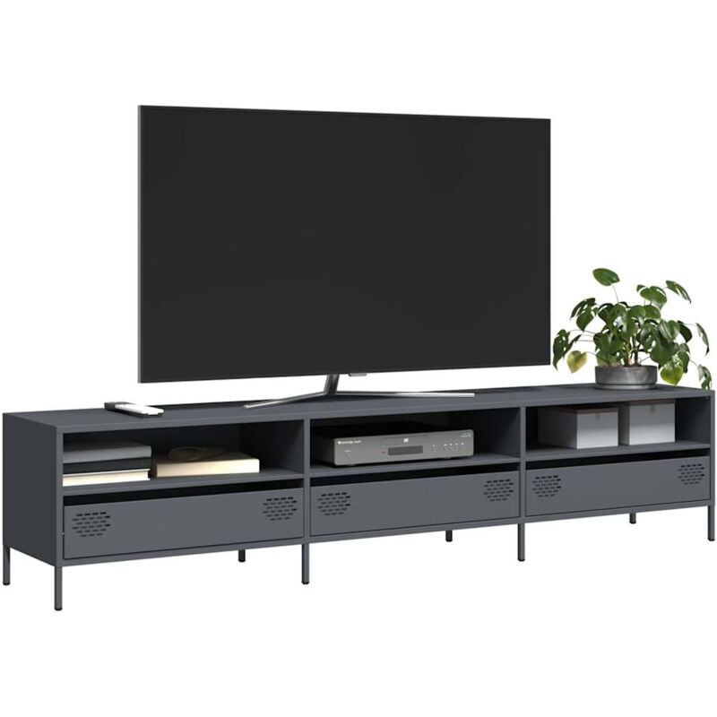 Vidaxl - Meuble tv anthracite 202x39x43,5 cm acier laminé à froid