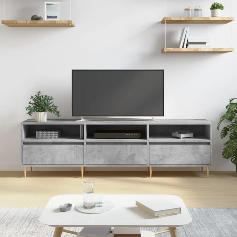 Vidaxl - Meuble tv gris béton 150x30x44,5 cm bois d'ingénierie