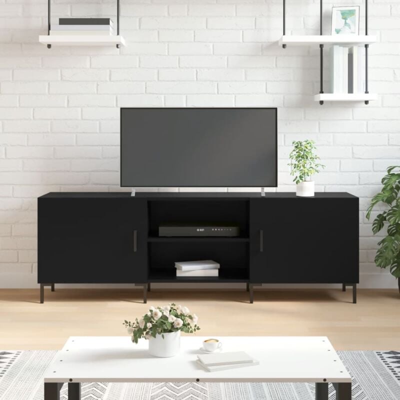 Vidaxl - Meuble tv noir 150x30x50 cm bois d'ingénierie