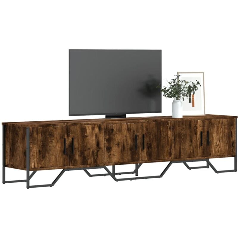 Meuble TV chêne fumé 180x34x41 cm bois d'ingénierie vidaXL