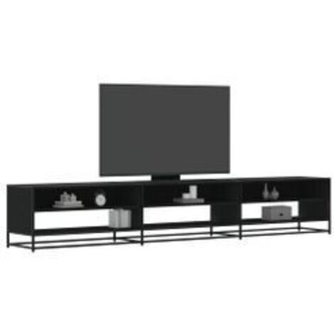 Meuble TV noir 270x40x46 bois d'ingénierie