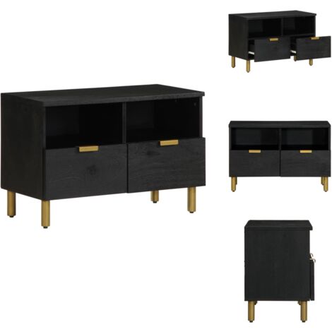 Meuble TV noir 70x33x46 cm bois d'ingénierie - Meuble TV - Meubles TV - Support TV - Banc TV