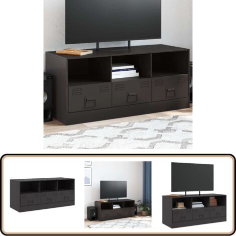 Meuble TV noir 99x39x44 cm acier - Meubles Tv - Meuble Tv - Meuble Audiovisuel - Support Tv - Console Tv