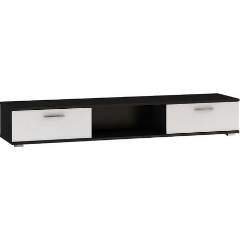 Meuble TV noir et blanc mat Flexa 176cm