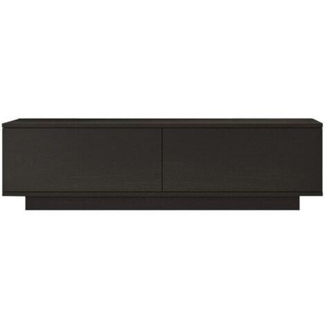 Meuble TV noir moderne 140x38,2x35,5 cm – Panneau mélaminé 18mm – Rangement optimisé pour accessoires multimédias