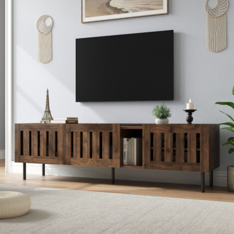 Meuble TV noyer - meuble tv 160 cm - en MDF - 160x40x47 cm