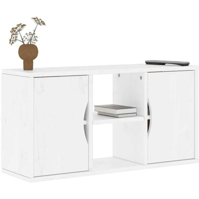Vidaxl - Meuble tv odda blanc 79x24x40 cm bois massif pin