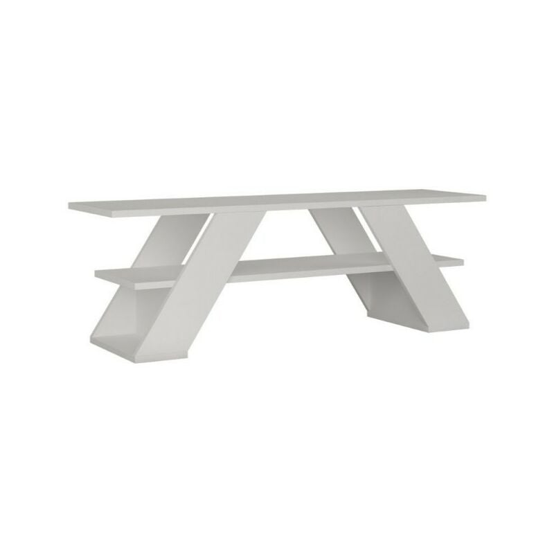 Iperbriko - Meuble tv ouvert 2 étagères butterfly blanc 120x33,5x40 h cm