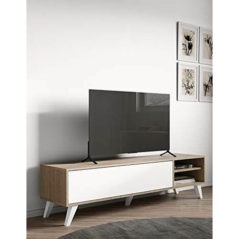 TEMAHOME - Meuble TV PRISM avec abattant blanc - blanc