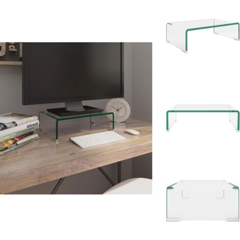 Meuble TV/pour moniteur 40x25x11 cm verre transparent - Support Tv - Meuble Tv - Stand Tv - Étagère Tv - Support Écran