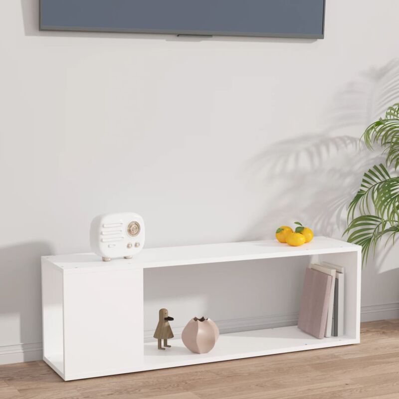 Meuble tv pour Salon - Armoire tv Blanc 100x24x32 cm Aggloméré BV947472 Bonnevie