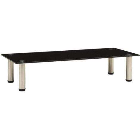 Meuble TV pour Salon - Armoire TV Noir 80x35x17 cm Verre trempé BV766467 - BonneVie