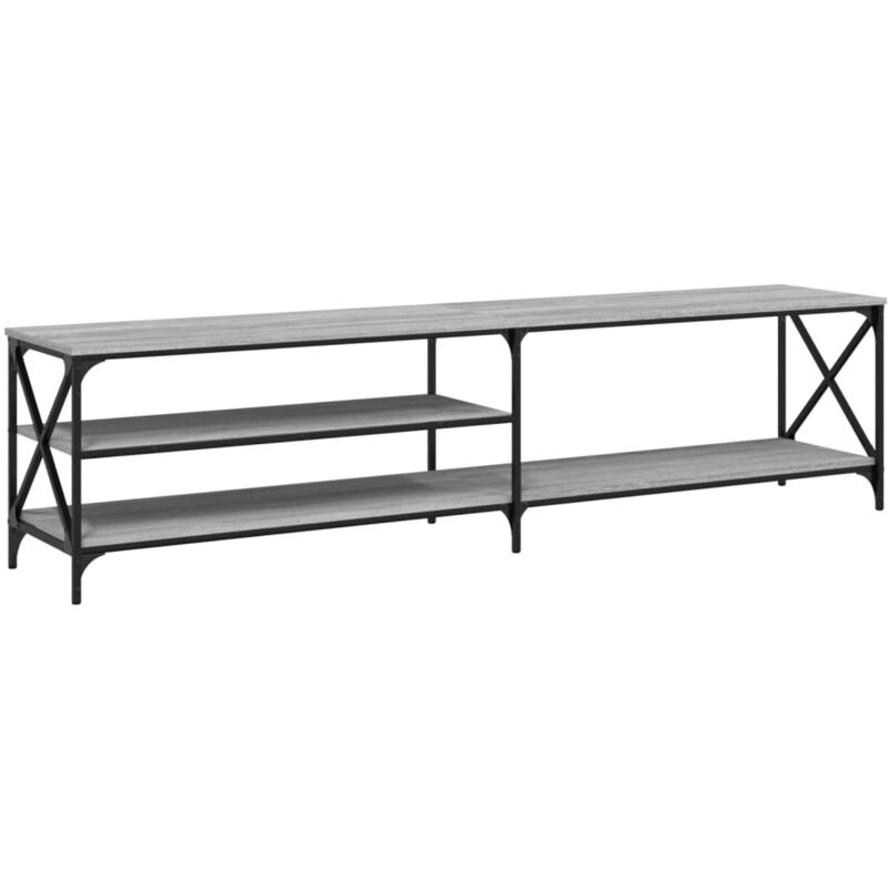Vidaxl - Meuble tv sonoma gris 200x40x50 cm bois d'ingénierie et métal