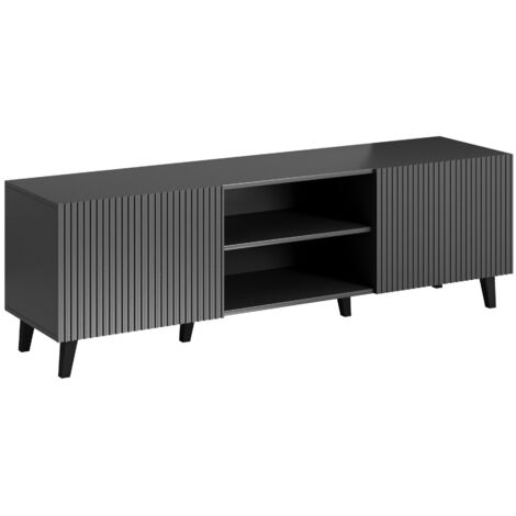 Meuble TV Remeta 102, Anthracite, Le nombre de portes: 2, Nombre de tiroirs: 0, 150x53x42cm