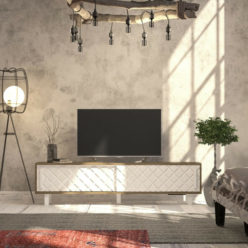 Meuble TV ROB blanc 180 cm - Blanc