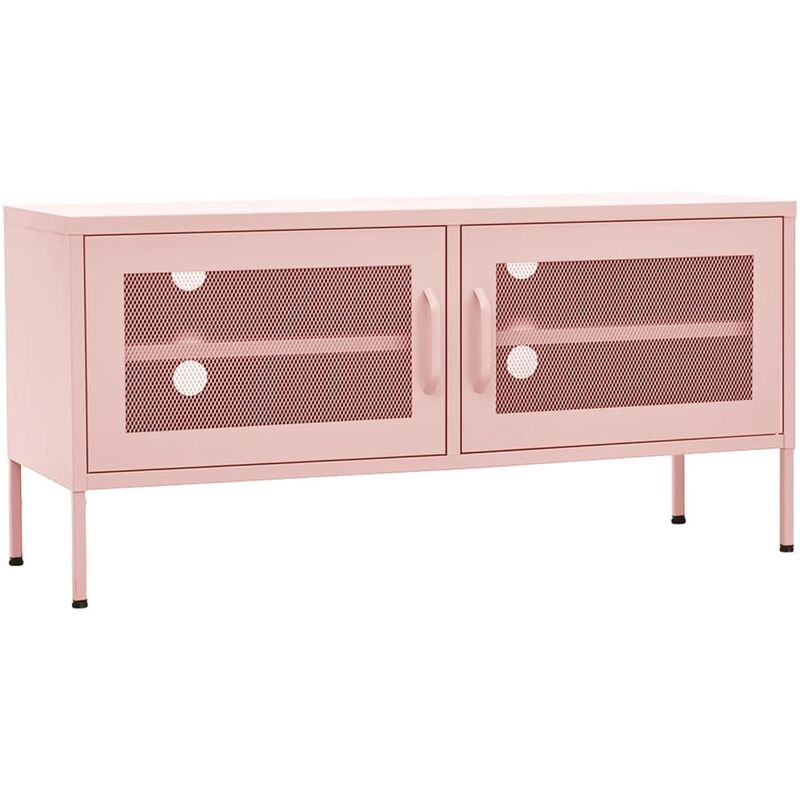 Vidaxl - Meuble TV Rose 105x35x50 cm Acier