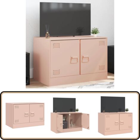 Meuble TV rose 67x39x44 cm acier - Meubles Tv - Meuble Tv Rose - Meuble Tv Moderne - Meuble Tv Industriel - Étagère Tv