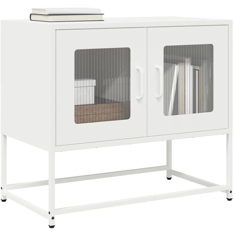 Vidaxl - Meuble tv blanc 68x39x60,5 cm acier laminé à froid