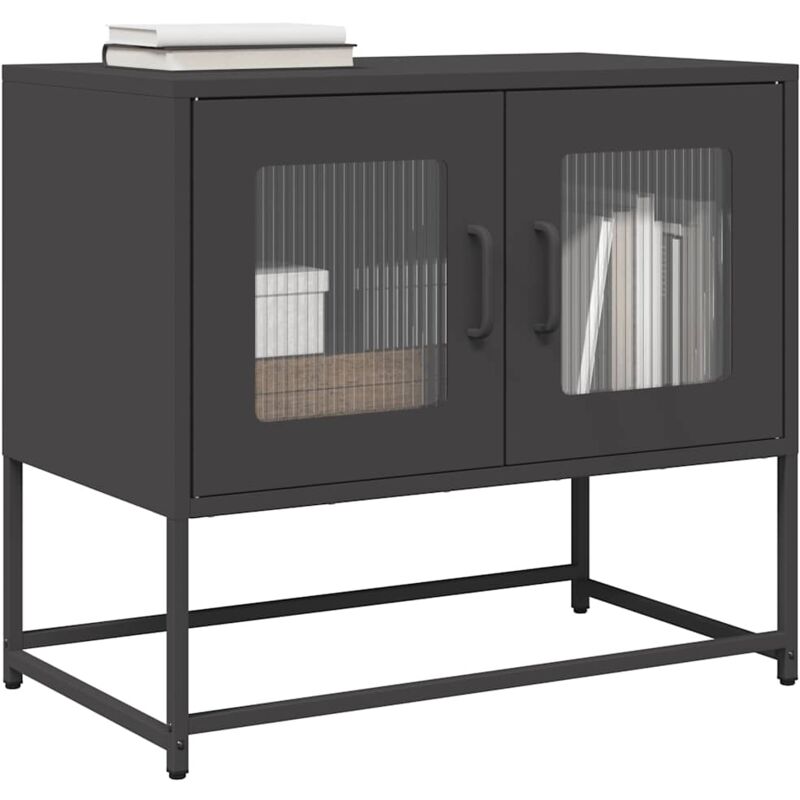 Vidaxl - Meuble tv noir 68x39x60,5 cm acier laminé à froid