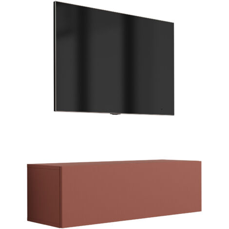 Meuble TV : Rouge Brique, 100 × 34 × 32 cm