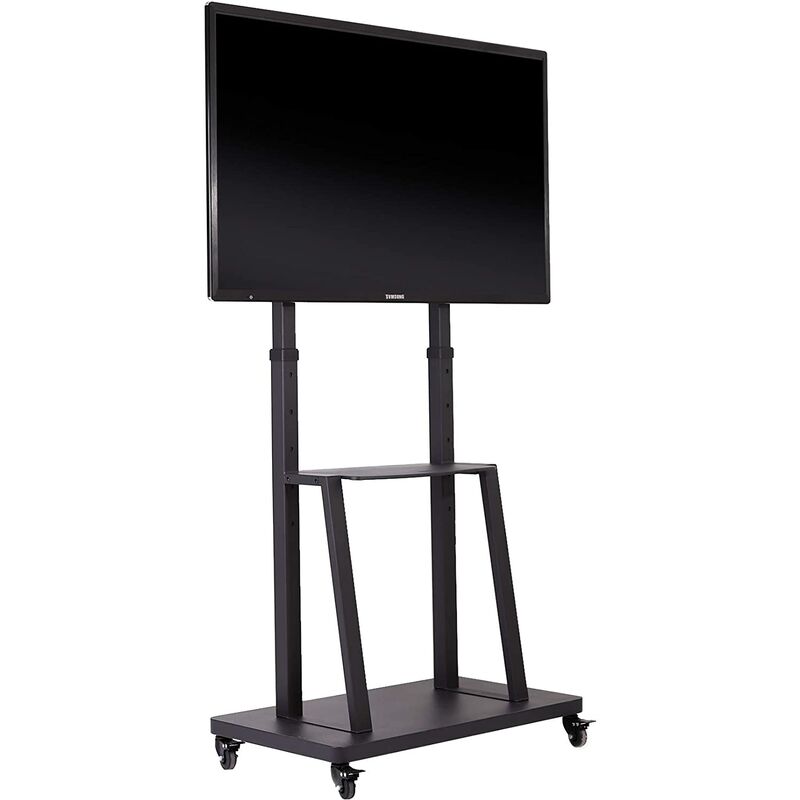 Meuble tv Roulettes - Support tv sur Pied pour Écrans de 32-80 Pouces - Hauteur Réglable 140-162.5cm - Charge 65kg vesa 600x400mm