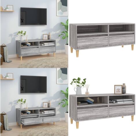 Meuble TV sonoma gris 100x34,5x44,5 cm bois d'ingénierie - Meubles Tv - Meuble Tv - Support Tv - Unité Tv - Meuble Salon - Home & Living