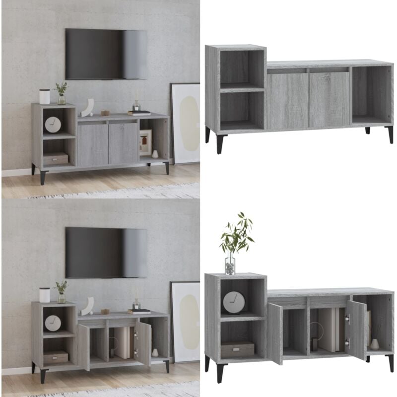 Vidaxl - Meuble tv Sonoma gris 100x35x55 cm Bois d'ingénierie - Meubles Tv - Meuble Tv - Support Tv - Unité Tv - Meuble Audio - Home & Living
