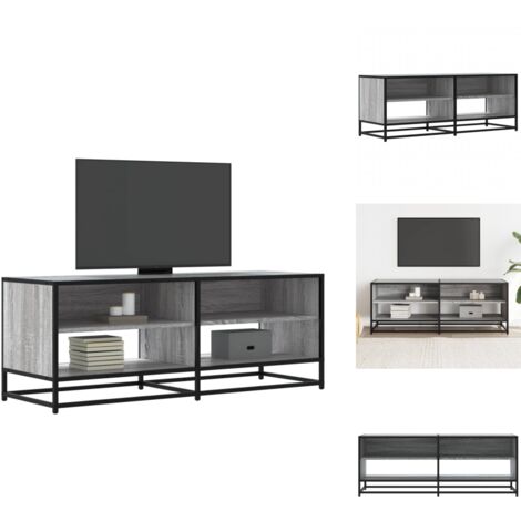 Meuble TV sonoma gris 120,5x40x46 cm bois d'ingénierie et métal - Meuble TV - Meubles TV - Banc TV - Buffet TV