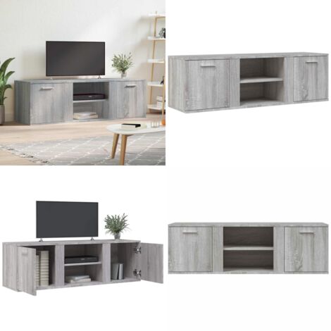 Meuble TV sonoma gris 120x34x37 cm bois d'ingénierie - Meuble Tv - Meuble Téléviseur - Support Tv - Unité Tv - Rangement Tv - Home & Living