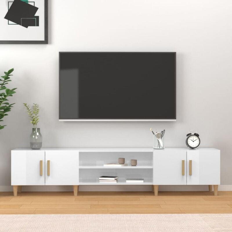 Vidaxl - Meuble tv blanc brillant 180x31,5x40 cm bois d'ingénierie