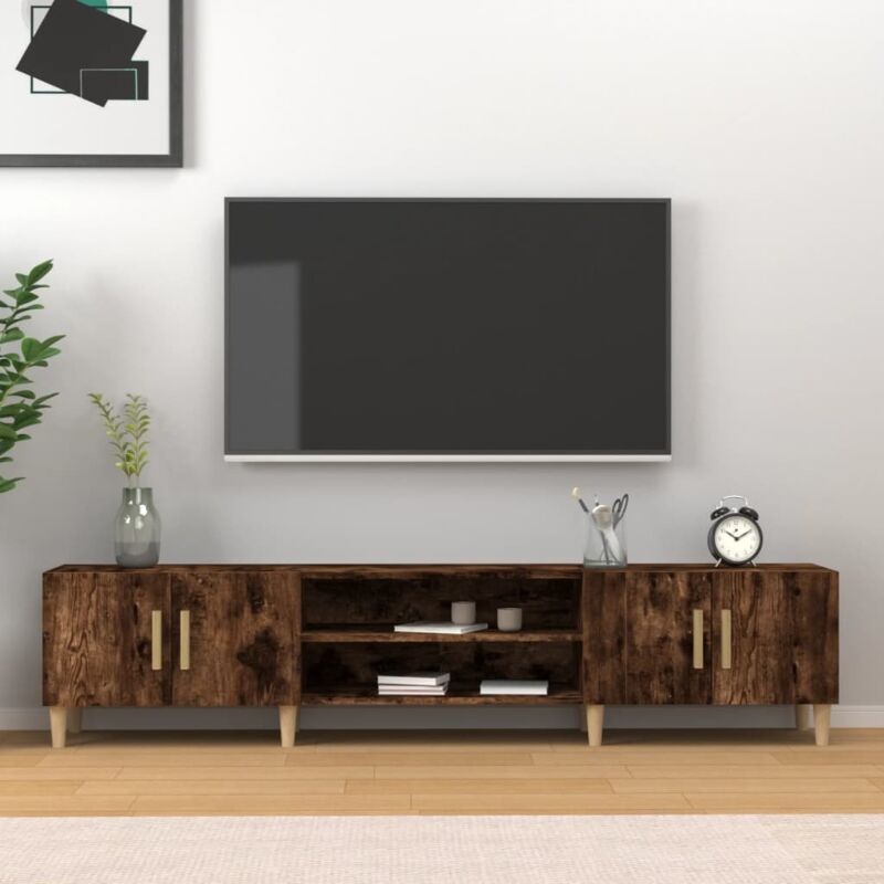 Vidaxl - Meuble tv chêne fumé 180x31,5x40 cm bois d'ingénierie