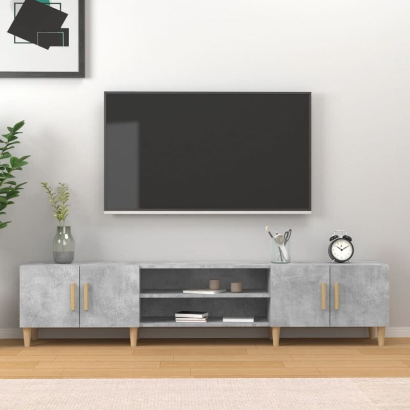 Vidaxl - Meuble tv gris béton 180x31,5x40 cm bois d'ingénierie