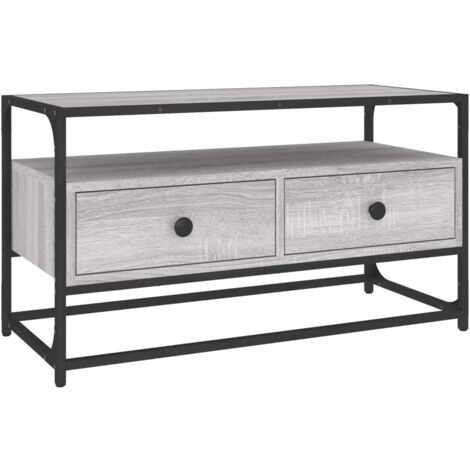 Meuble TV sonoma gris 80x35x45 bois d'ingénierie