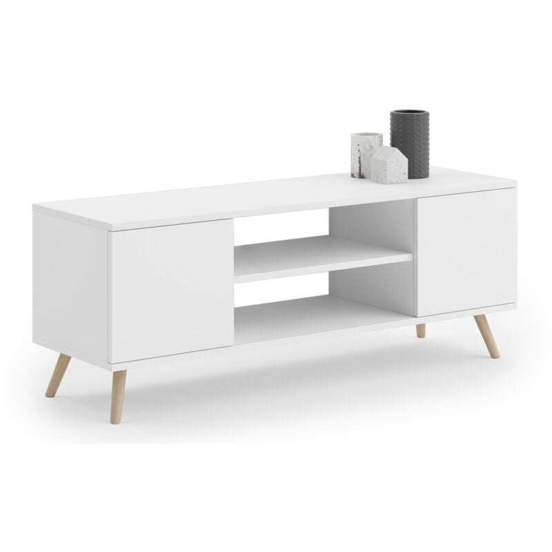 Meuble TV style scandinave FLINT TV - Blanc