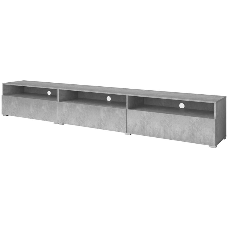 Petits-meubles - Meuble tv sur pied ou mural 1 tiroir 270 cm Sloan Béton