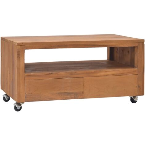 Meuble TV sur roulettes 80x50x42 cm Bois de teck massif