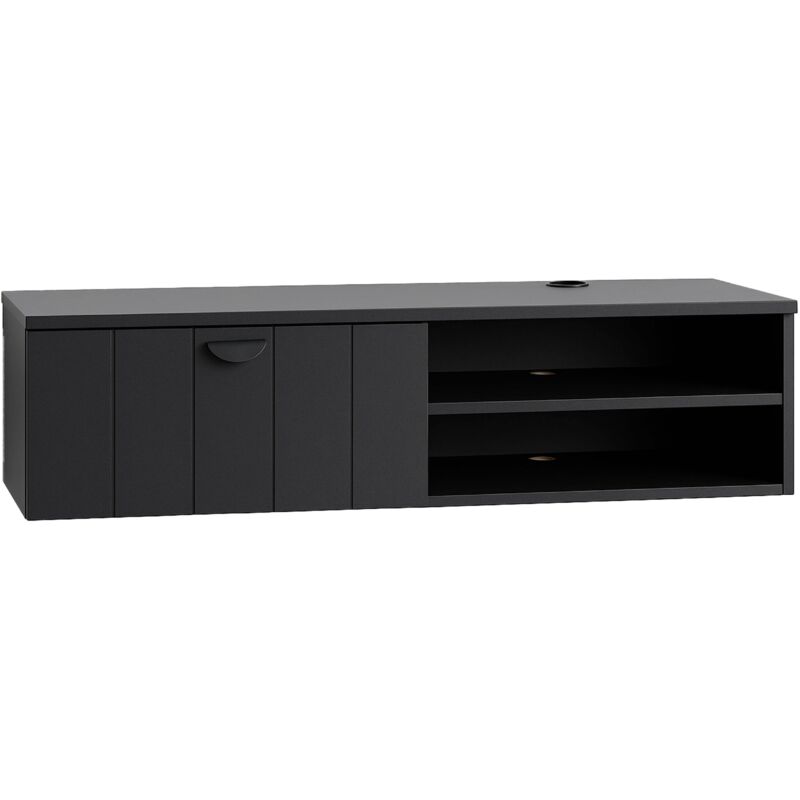Meuble TV suspendu 120 cm moderne noir