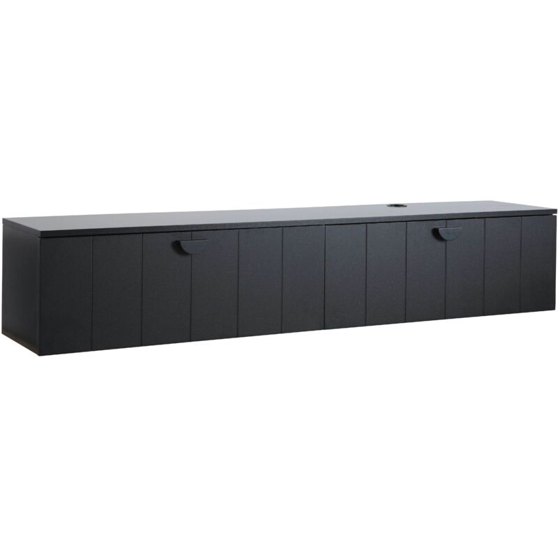 Meuble TV suspendu 160 cm moderne noir