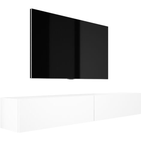 Meuble TV Suspendu, (2 × 100) × 34 × 32 cm, Blanc Mat