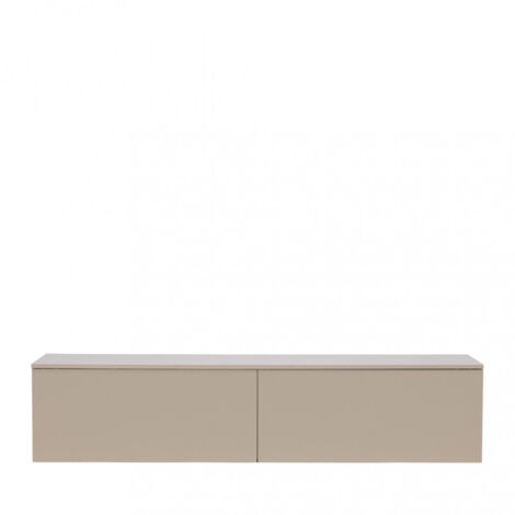 Meuble TV suspendu 2 tiroirs en bois L160cm - Beige - Frihamn